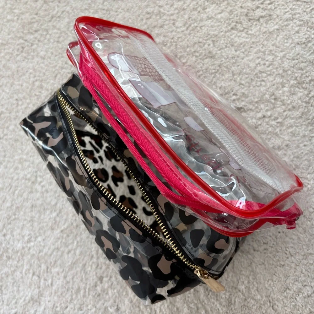 Clear Travel Zip Toiletry Bag Set